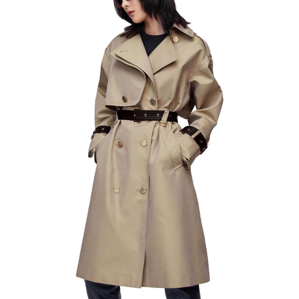 Lookbook (Women) KARL LAGERFELD  Double-Breasted Trench Coat Light Khaki Elegant Design 226L1563731