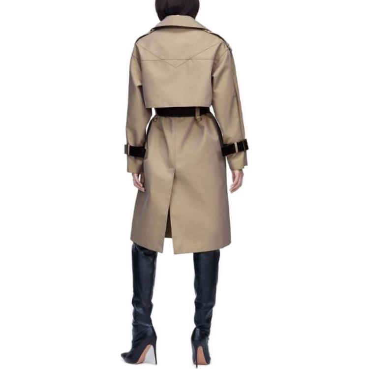Shop (Women) KARL LAGERFELD  Double-Breasted Trench Coat Light Khaki Elegant Design 226L1563731