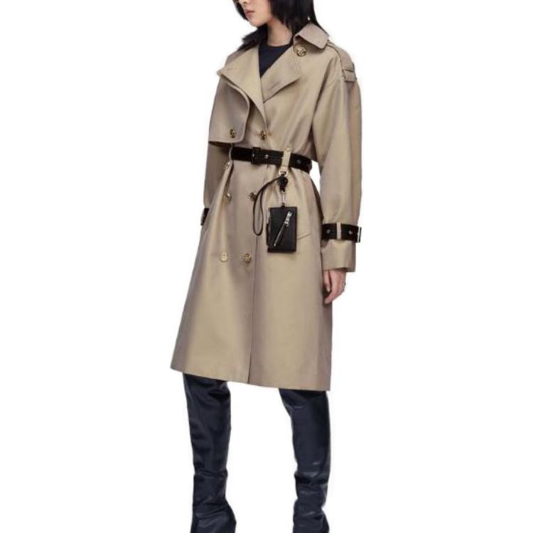 Purchase (Women) KARL LAGERFELD  Double-Breasted Trench Coat Light Khaki Elegant Design 226L1563731