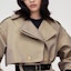 Details for (Women) KARL LAGERFELD Double-Breasted Trench Coat Light Khaki Elegant Design 226L1563731