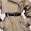 Sizing (Women) KARL LAGERFELD Double-Breasted Trench Coat Light Khaki Elegant Design 226L1563731