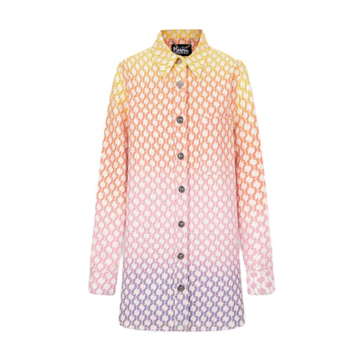 (Women) KARL LAGERFELD Gradient Print Long Sleeve Jacket Purple Red 241L1444