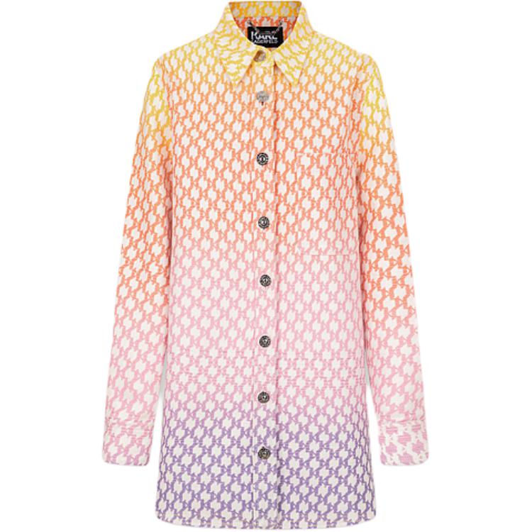 Order (Women) KARL LAGERFELD  Gradient Print Long Sleeve Jacket Purple Red 241L1444