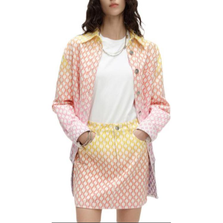 Purchase (Women) KARL LAGERFELD  Gradient Print Long Sleeve Jacket Purple Red 241L1444