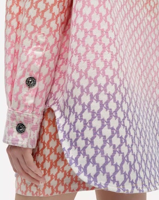 (Women) KARL LAGERFELD Gradient Print Long Sleeve Jacket Purple Red 241L1444 1