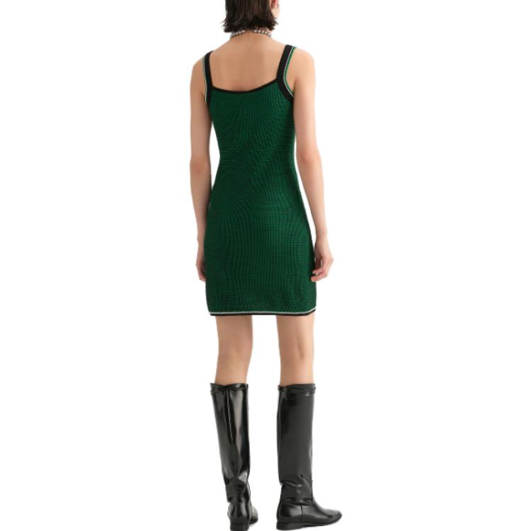 Shop (Women) KARL LAGERFELD  Green Sleeveless Knit Mini Dress for Everyday Casual Wear 236L13E2