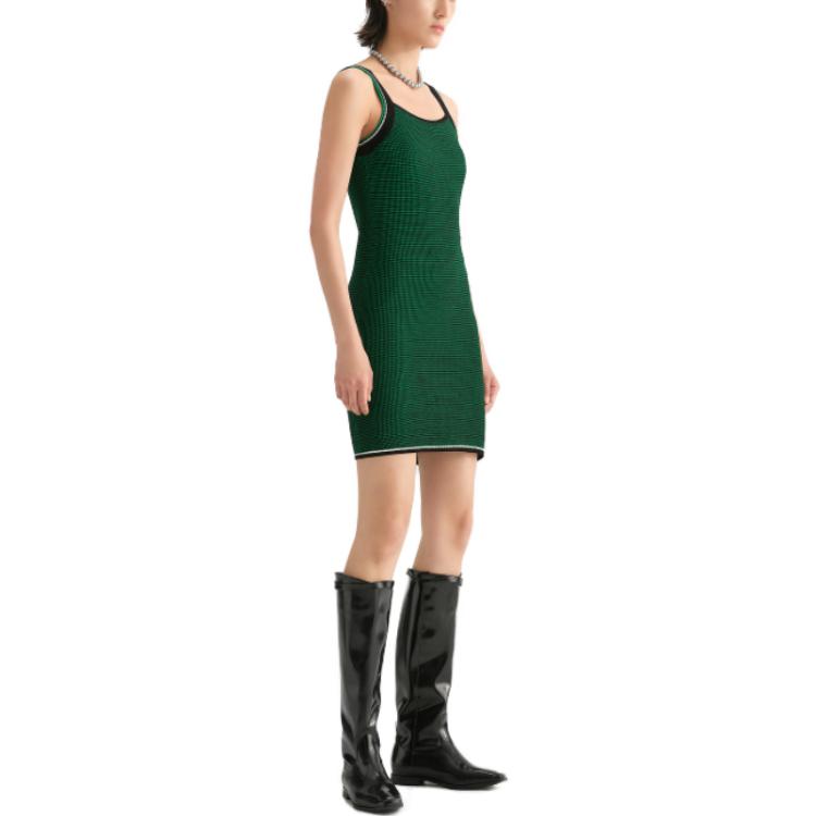 Purchase (Women) KARL LAGERFELD  Green Sleeveless Knit Mini Dress for Everyday Casual Wear 236L13E2