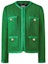Buy (Women) KARL LAGERFELD Green Tweed Short Jacket Casual Outerwear 236L14E1-177622
