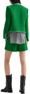 (Women) KARL LAGERFELD Green Tweed Short Jacket Casual Outerwear 236L14E1-177622 Shop (Women) KARL LAGERFELD Green Tweed Short Jacket Casual Outerwear 236L14E1-177622