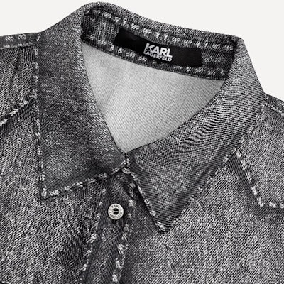 (Women) KARL LAGERFELD Grey Washed Midi Shirt Dress Short Sleeve Elegant Style 241L1342 Shop (Women) KARL LAGERFELD Grey Washed Midi Shirt Dress Short Sleeve Elegant Style 241L1342