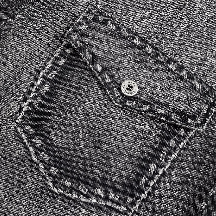 Purchase (Women) KARL LAGERFELD  Grey Washed Midi Shirt Dress Short Sleeve Elegant Style 241L1342