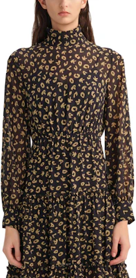 (W) 卡尔拉格斐 豹纹高领拉链A字连衣裙 多色 236L1307 Details for (W) 卡尔拉格斐 豹纹高领拉链A字连衣裙 多色 236L1307