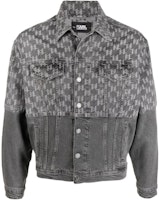 (Women) KARL LAGERFELD Loose Fit Grey Denim Jacket with Letter Print Design. 225W1480D14 (Women) KARL LAGERFELD Loose Fit Grey Denim Jacket with Letter Print Design. 225W1480D14