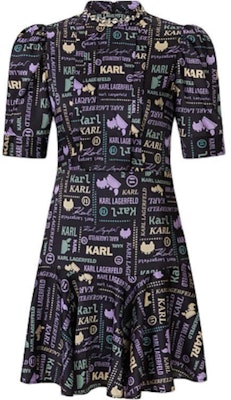 (Women) KARL LAGERFELD Luxury Letter Print Short Sleeve Mini Dress E42W1377 Buy (Women) KARL LAGERFELD Luxury Letter Print Short Sleeve Mini Dress E42W1377