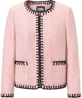 (Women) KARL LAGERFELD Pink Colorblock Casual Long Sleeve Jacket. 241L1419 (Women) KARL LAGERFELD Pink Colorblock Casual Long Sleeve Jacket. 241L1419