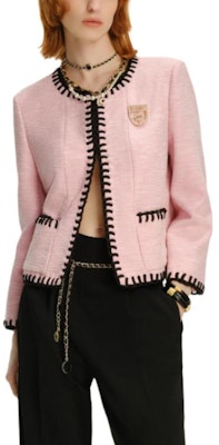(Women) KARL LAGERFELD Pink Colorblock Casual Long Sleeve Jacket. 241L1419 Shop (Women) KARL LAGERFELD Pink Colorblock Casual Long Sleeve Jacket. 241L1419