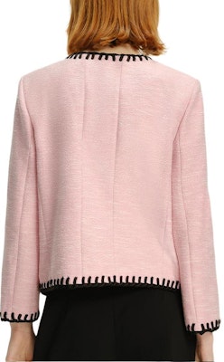 (Women) KARL LAGERFELD Pink Colorblock Casual Long Sleeve Jacket. 241L1419 Details for (Women) KARL LAGERFELD Pink Colorblock Casual Long Sleeve Jacket. 241L1419