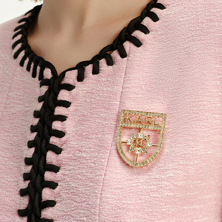 Cheap (Women) KARL LAGERFELD  Pink Colorblock Casual Long Sleeve Jacket. 241L1419