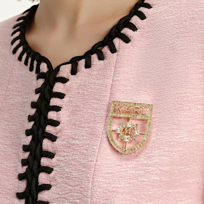 (Women) KARL LAGERFELD Pink Colorblock Casual Long Sleeve Jacket. 241L1419 Cheap (Women) KARL LAGERFELD Pink Colorblock Casual Long Sleeve Jacket. 241L1419