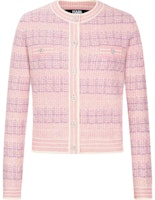 (Women) KARL LAGERFELD Pink Colorblock Knit Cardigan Urban Streetwear Style. 241E2058 (Women) KARL LAGERFELD Pink Colorblock Knit Cardigan Urban Streetwear Style. 241E2058