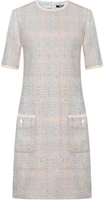 (Women) Karl Lagerfeld Pink Short-Sleeve Chic Tweed Mini Dress. K26E1311 (Women) Karl Lagerfeld Pink Short-Sleeve Chic Tweed Mini Dress. K26E1311
