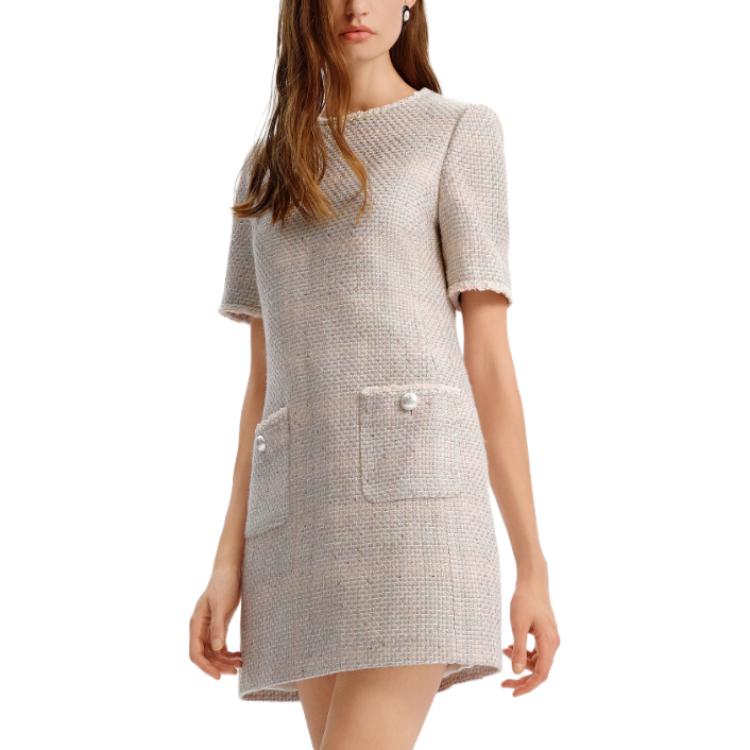 Details for (W) Karl Lagerfeld Gaun Mini Tweed Chic Lengan Pendek Pink. K26E1311