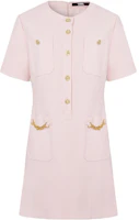 (Women) KARL LAGERFELD Pink Short Sleeve Round Neck Casual Dress E33L1302 (Women) KARL LAGERFELD Pink Short Sleeve Round Neck Casual Dress E33L1302