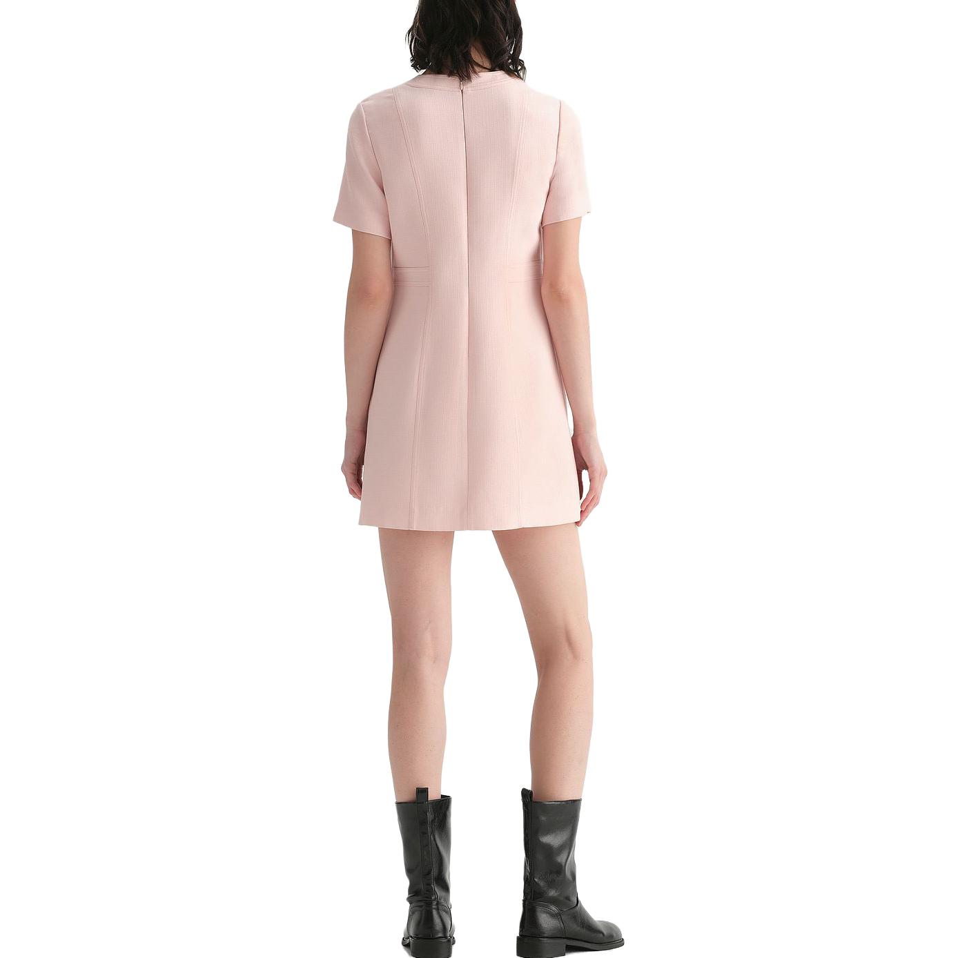 (Women) KARL LAGERFELD  Pink Short Sleeve Round Neck Casual Dress E33L1302 圖 4