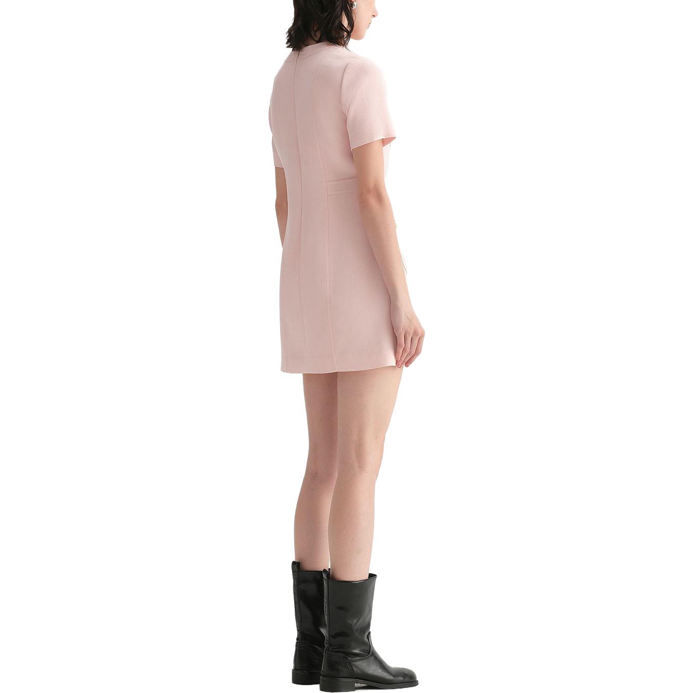 (Women) KARL LAGERFELD  Pink Short Sleeve Round Neck Casual Dress E33L1302 圖 5