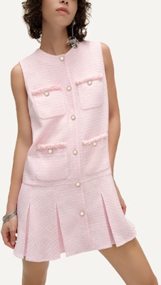 (Women) KARL LAGERFELD Pink Sleeveless Midi Dress with Pocket and Flared Hem E41W1395 Purchase (Women) KARL LAGERFELD Pink Sleeveless Midi Dress with Pocket and Flared Hem E41W1395
