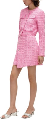 (Women) KARL LAGERFELD Pink Tweed Long Sleeve Jacket SS24 E41W1506 Purchase (Women) KARL LAGERFELD Pink Tweed Long Sleeve Jacket SS24 E41W1506