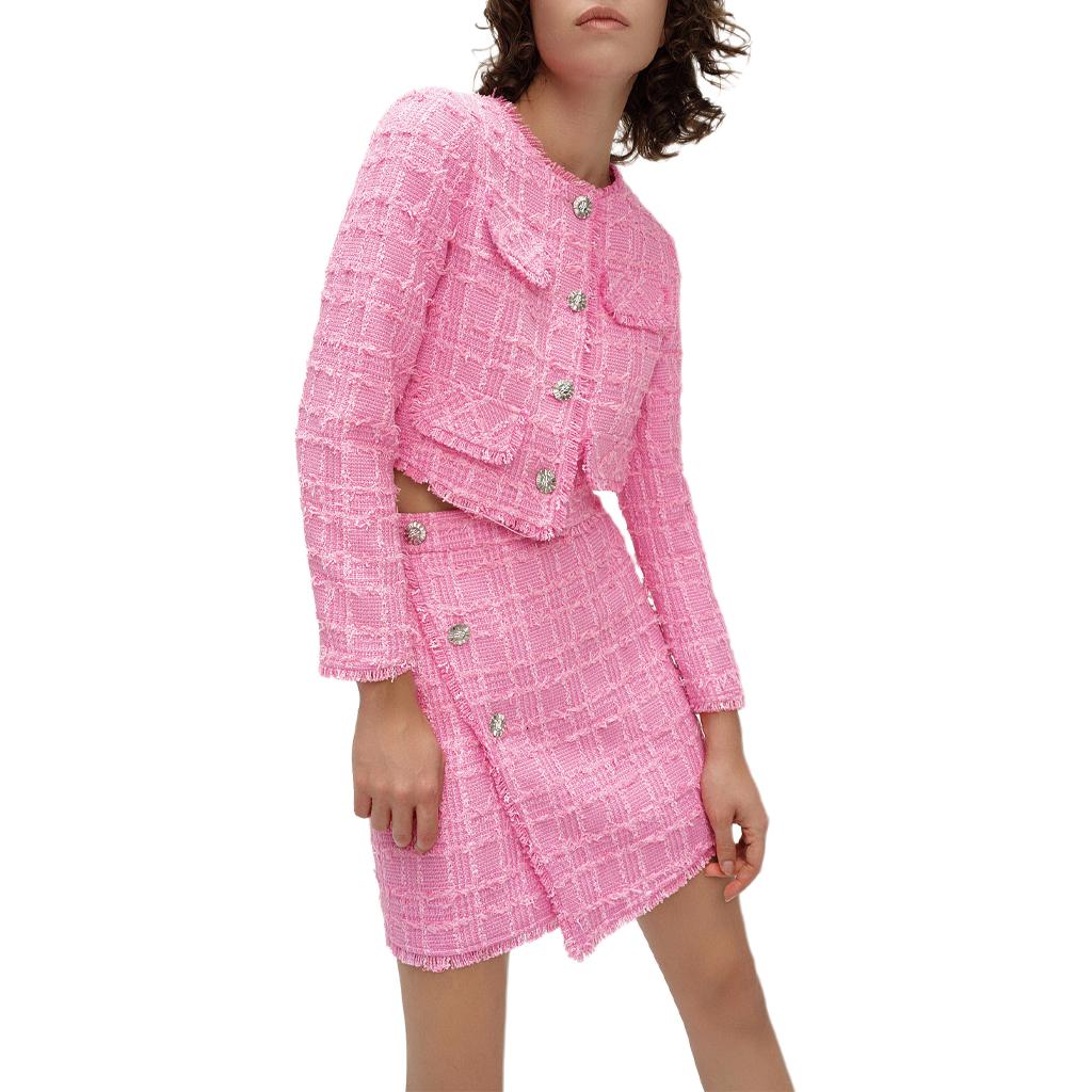Details for (Women) KARL LAGERFELD  Pink Tweed Long Sleeve Jacket SS24 E41W1506