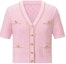 Order (Women) KARL LAGERFELD Pink V-Neck Button-Up Knit Cardigan Casual Chic E42W2070
