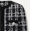 Cheap (Women) KARL LAGERFELD Plaid Round-Neck Short Button Jacket Black White E41W1509