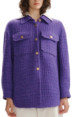 (Women) KARL LAGERFELD Purple Single-Breasted Long-Sleeve Jacket. 236L1411 Buy (Women) KARL LAGERFELD Purple Single-Breasted Long-Sleeve Jacket. 236L1411