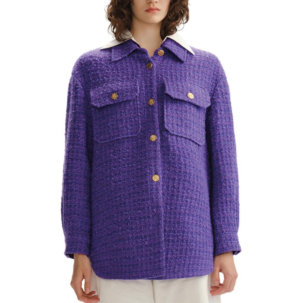 Order (Women) KARL LAGERFELD  Purple Single-Breasted Long-Sleeve Jacket. 236L1411