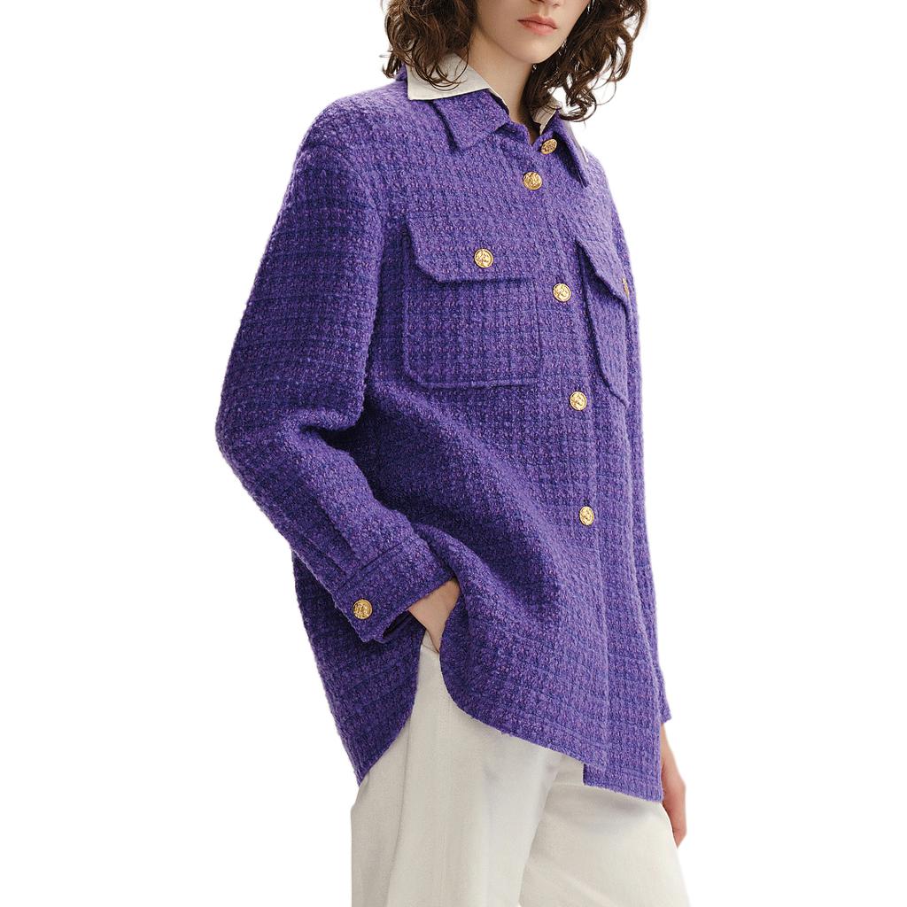Lookbook (Women) KARL LAGERFELD  Purple Single-Breasted Long-Sleeve Jacket. 236L1411