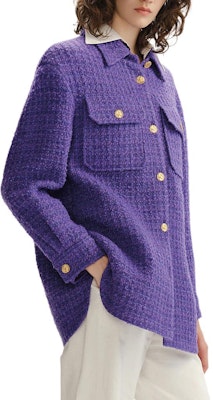 (Women) KARL LAGERFELD Purple Single-Breasted Long-Sleeve Jacket. 236L1411 Lookbook (Women) KARL LAGERFELD Purple Single-Breasted Long-Sleeve Jacket. 236L1411