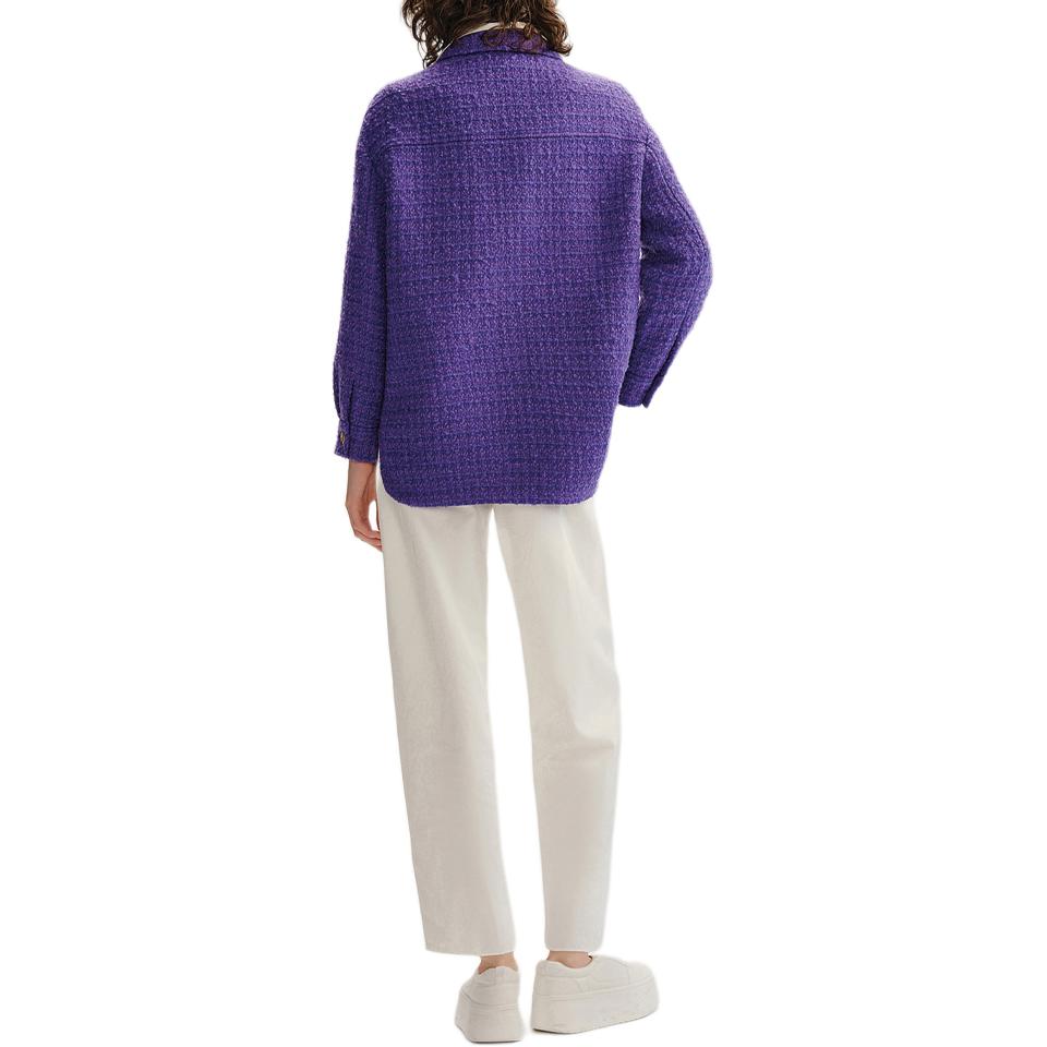 Shop (Women) KARL LAGERFELD  Purple Single-Breasted Long-Sleeve Jacket. 236L1411
