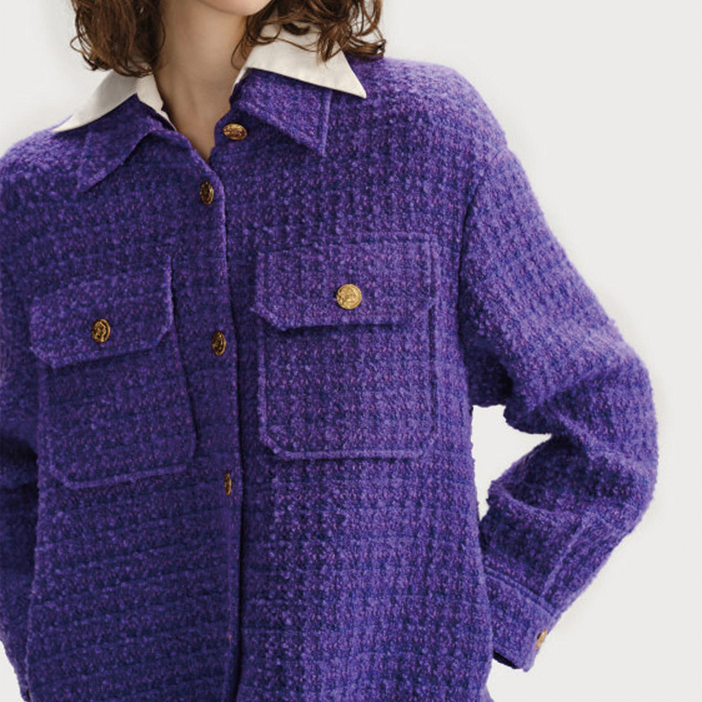 Details for (Women) KARL LAGERFELD  Purple Single-Breasted Long-Sleeve Jacket. 236L1411