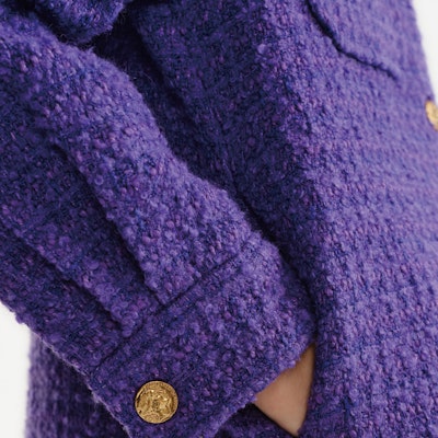 (Women) KARL LAGERFELD Purple Single-Breasted Long-Sleeve Jacket. 236L1411 Sizing (Women) KARL LAGERFELD Purple Single-Breasted Long-Sleeve Jacket. 236L1411