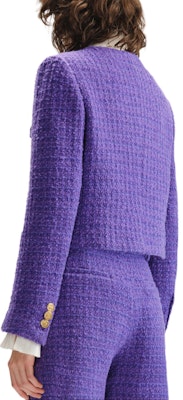 (W) KARL LAGERFELD 紫色粗花呢按扣外套。 236L1410 Lookbook (W) KARL LAGERFELD 紫色粗花呢按扣外套。 236L1410