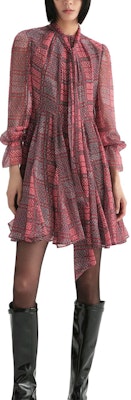 (Women) KARL LAGERFELD Red Plaid Lantern Sleeve Belted Dress. 236L1302 Lookbook (Women) KARL LAGERFELD Red Plaid Lantern Sleeve Belted Dress. 236L1302