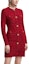 Details for (Women) Karl Lagerfeld Red Tweed Button-Up Long Sleeve Casual Dress E22L1304