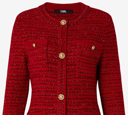 (Women) Karl Lagerfeld Red Tweed Button-Up Long Sleeve Casual Dress E22L1304 Sizing (Women) Karl Lagerfeld Red Tweed Button-Up Long Sleeve Casual Dress E22L1304