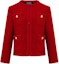 Order (Women) KARL LAGERFELD Red Tweed Pocket Long Sleeve Jacket 226L1409
