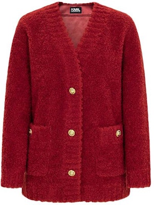 (Women) KARL LAGERFELD Red V-Neck Button-Up Long-Sleeve Knit Cardigan. E37W15A6 Buy (Women) KARL LAGERFELD Red V-Neck Button-Up Long-Sleeve Knit Cardigan. E37W15A6