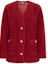 Buy (Women) KARL LAGERFELD Red V-Neck Button-Up Long-Sleeve Knit Cardigan. E37W15A6