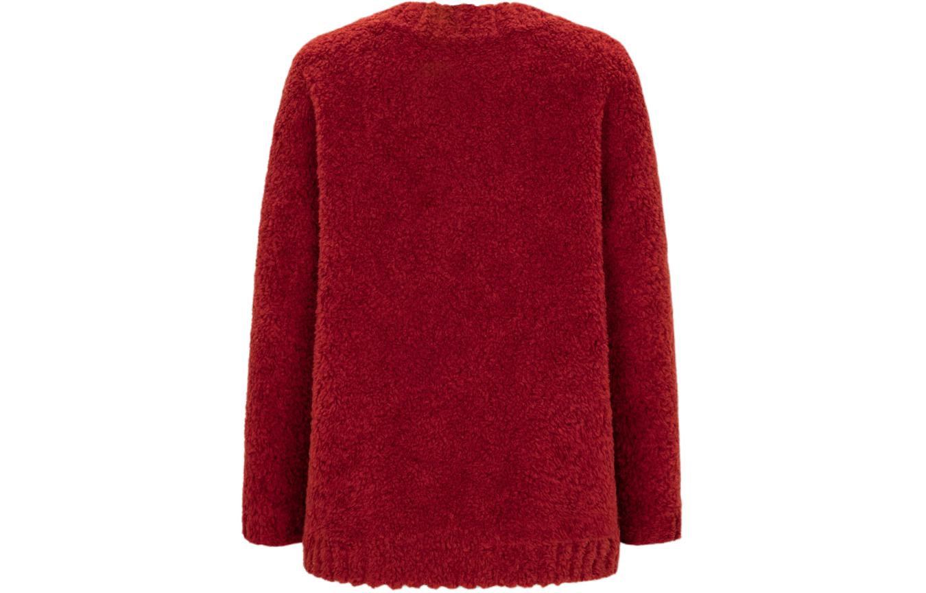 Lookbook (Women) KARL LAGERFELD  Red V-Neck Button-Up Long-Sleeve Knit Cardigan. E37W15A6