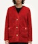 Shop (Women) KARL LAGERFELD Red V-Neck Button-Up Long-Sleeve Knit Cardigan. E37W15A6